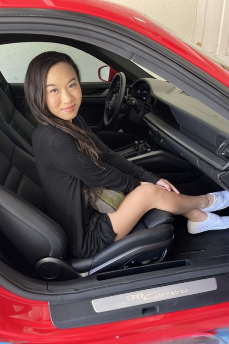 Asian sweetie Kimmy Kimm presents her delicious pussy and spreads it